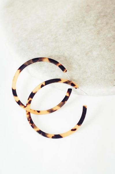 Lizzie Tortoise Acrylic Hoop Earring