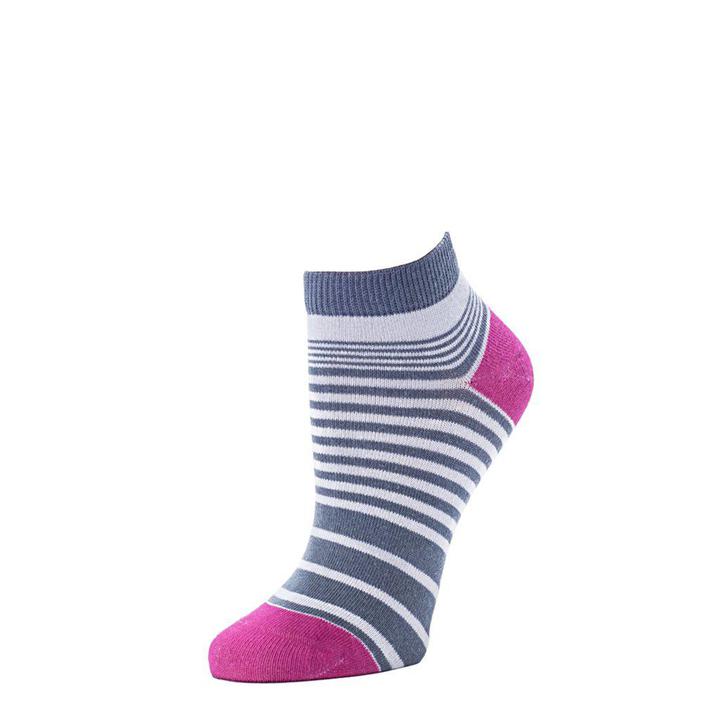 Resort Stripes Anklet Sock - Dove + Orchid