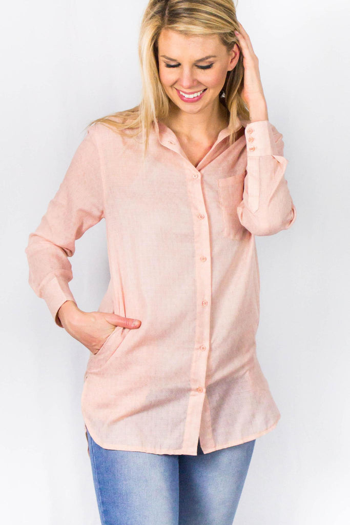 Salmon Button Down Tunic