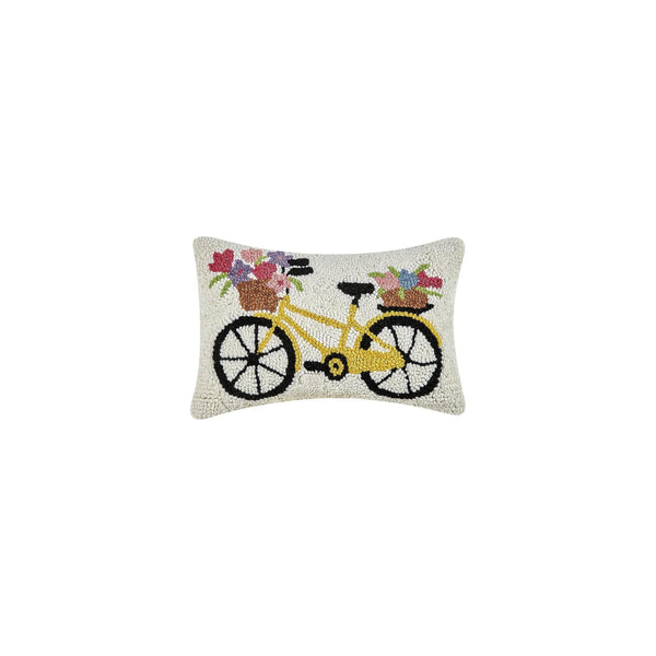 Spring Yellow Bike Pillow