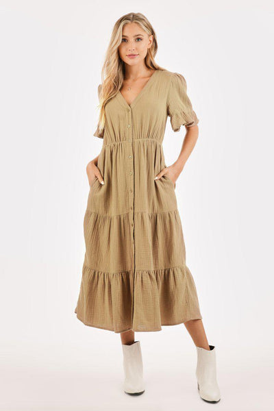 Olive Tier Dress