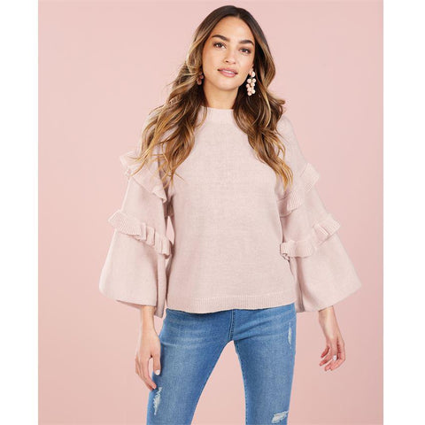 Ramsey Blush Ruffle Sweater