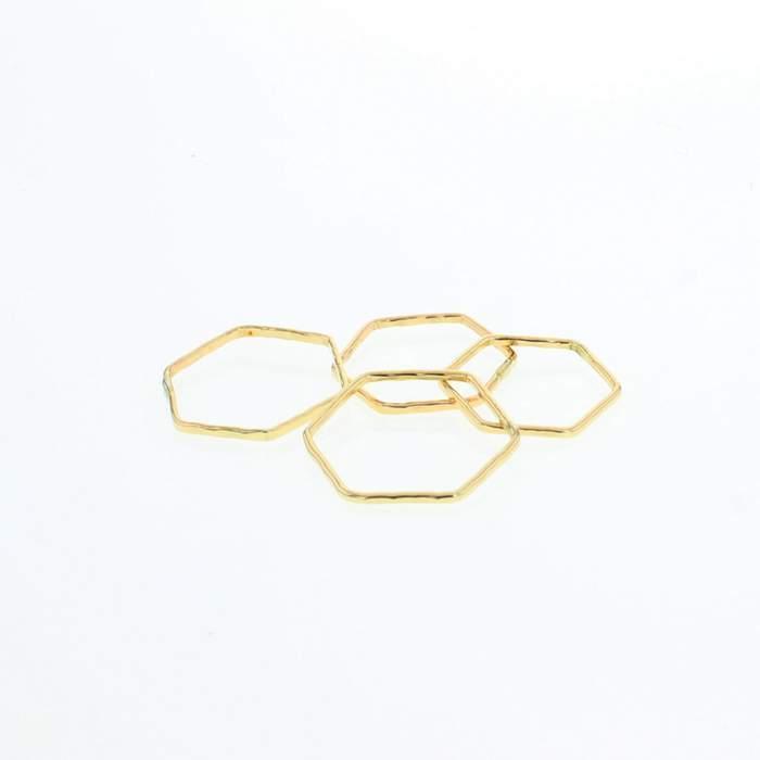 Gold Hex Stacker Ring
