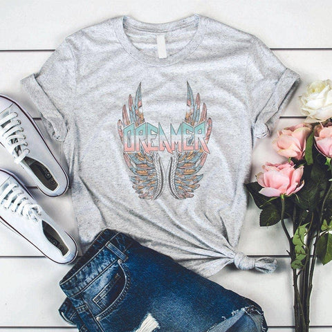 Dreamer Fleck Distressed Graphic Tee