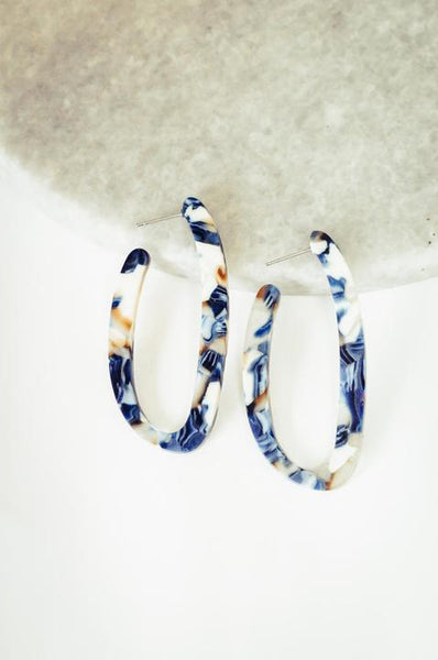 Shannon Blue Hoop Earring