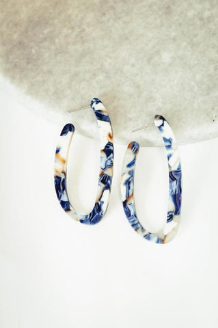 Shannon Blue Hoop Earring