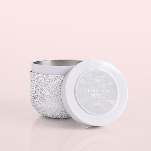 Volcano White Opal Gilded Tin Candle
