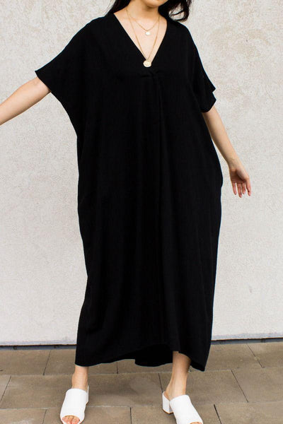 Black Linen Maxi Dress