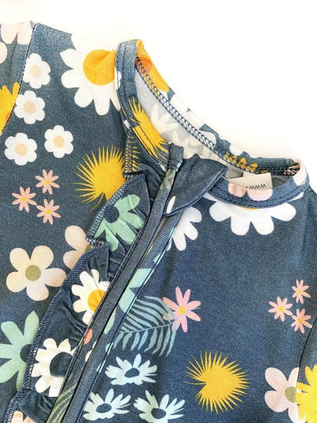 Blue Daisy Footie Pajama