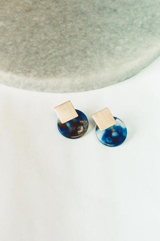 Jess Shape Blue Stud Earring