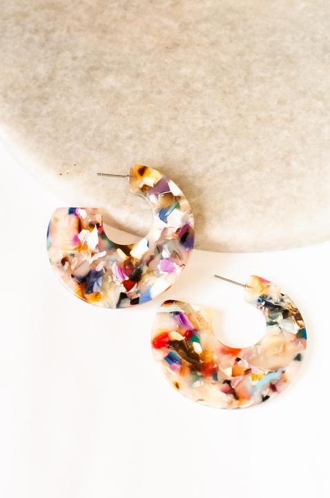 Clara Wide Funky Tortoise Hoop Earring