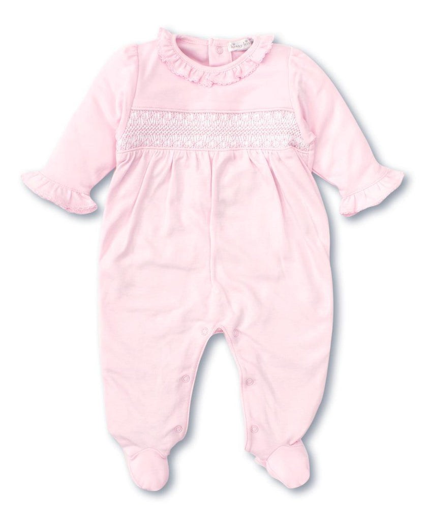 Hand Smocked Charmed Pink Footie