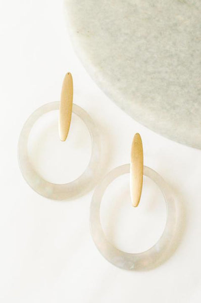 April Iridescent Hoop Earring