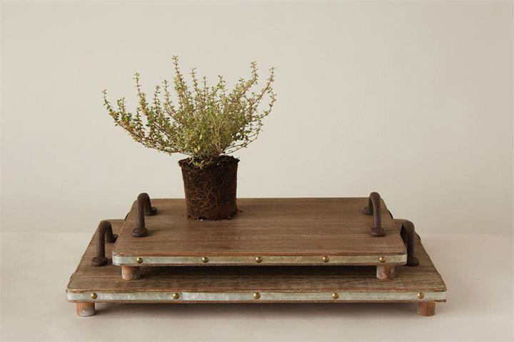 Wood and Cast Iron Trays