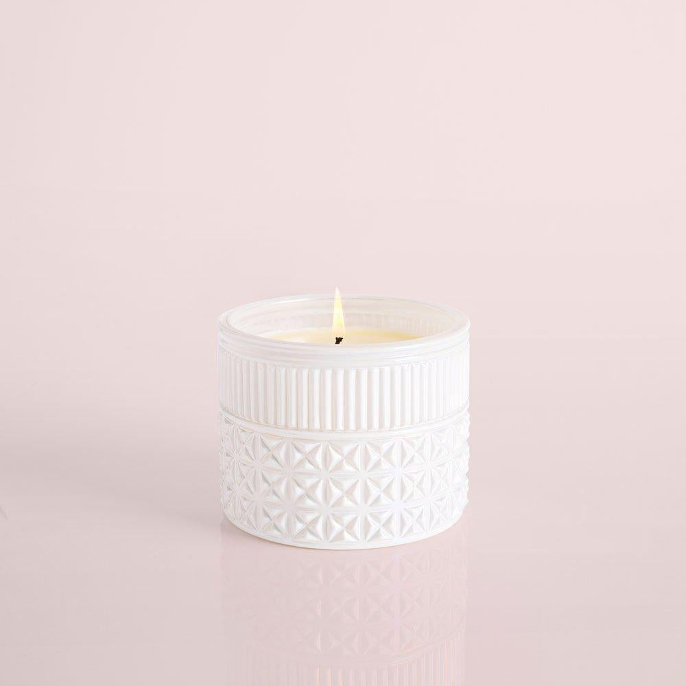 Volcano White Opal Faceted Jar Candle