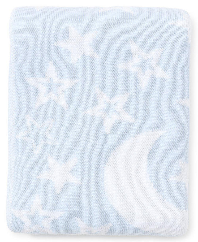 Blue Moon & Star Knit Novelty Blanket