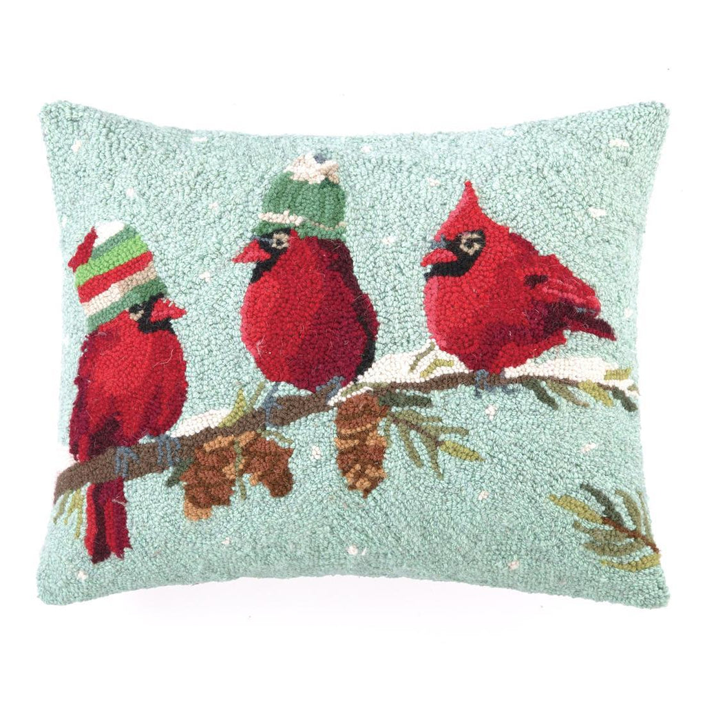Red Bird Christmas Pillow
