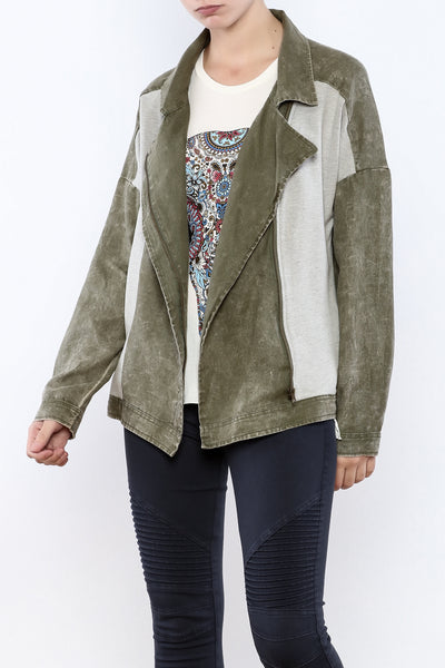 Green Garment Washed Jacket