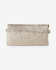 Metallic Leather Fold Over Clutch