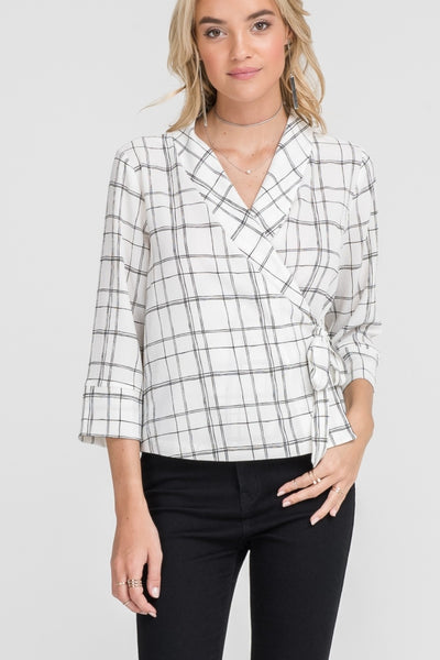 Wrap Plaid Top