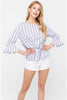 Periwink Front Tie Blouse